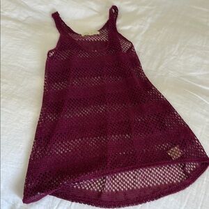 Staring at Stars Deep Red Mesh Dress
